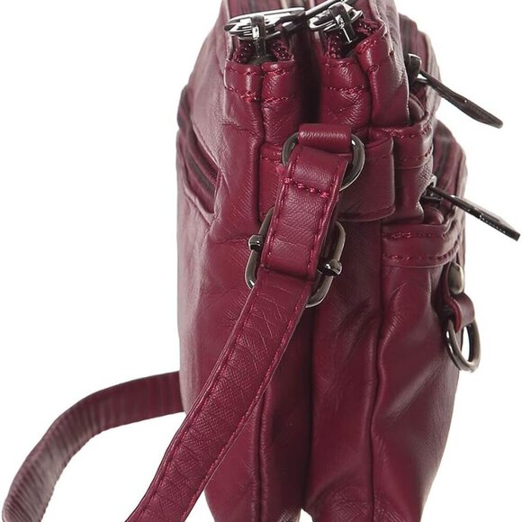 Treble Pockets Small Crossbody Purse Cell Phone Purse Shoulder Bags for Women - Picture 6 of 7